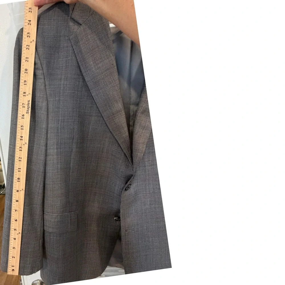 Hart Schaffner Marx Nordstrom Mens Grey Glen Plaid Blazer Sport Coat 44R Jacket